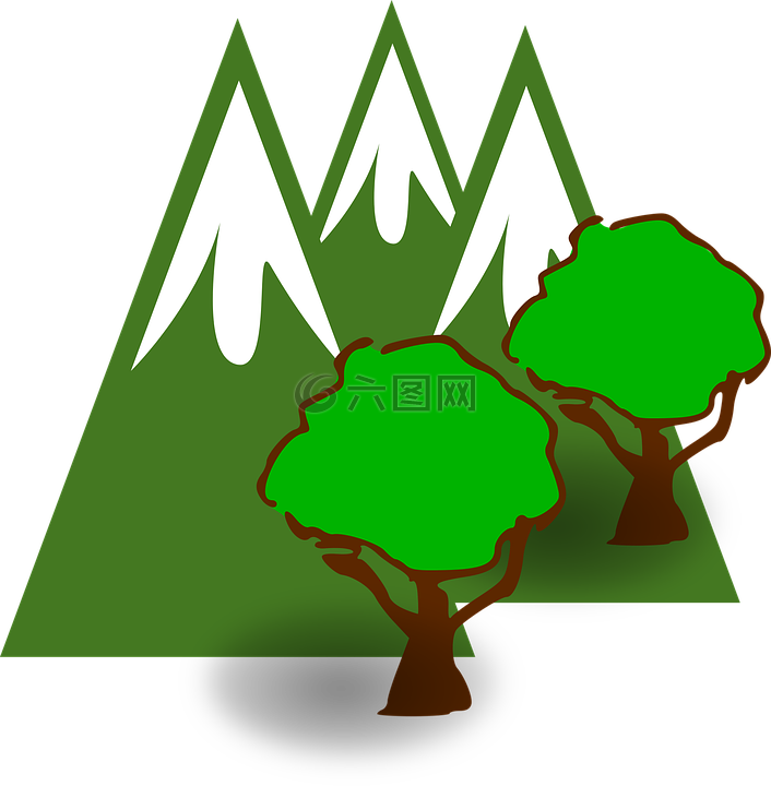 山,樹,森林