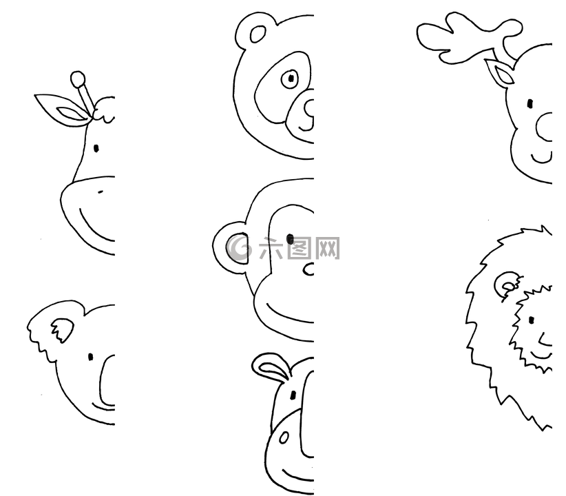 動(dòng)物,頭,圖畫書