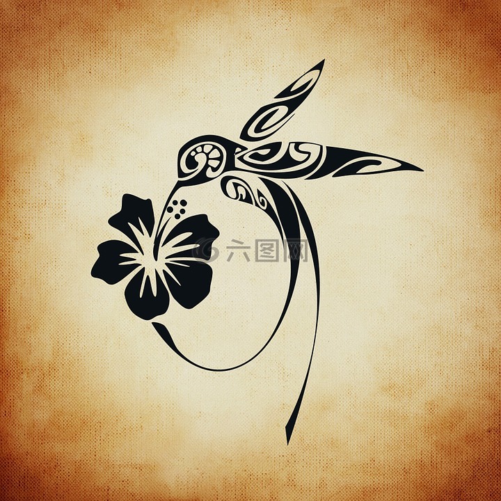 鳥,花,背景