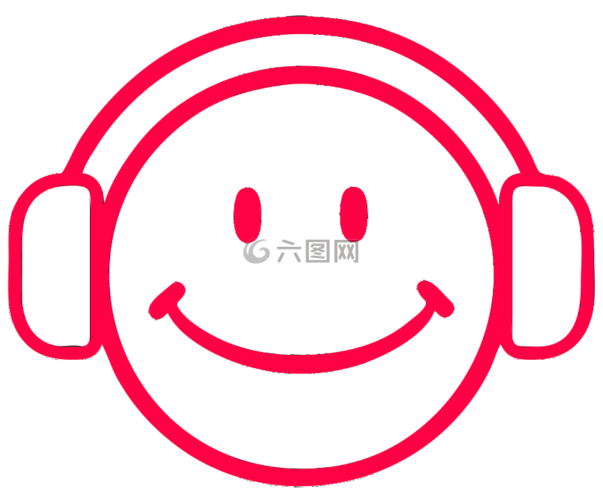 卡通,頭戴式耳機,紅色