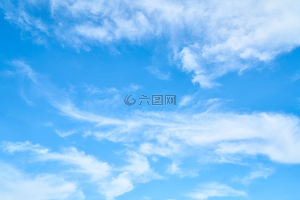 云,藍色,夏天