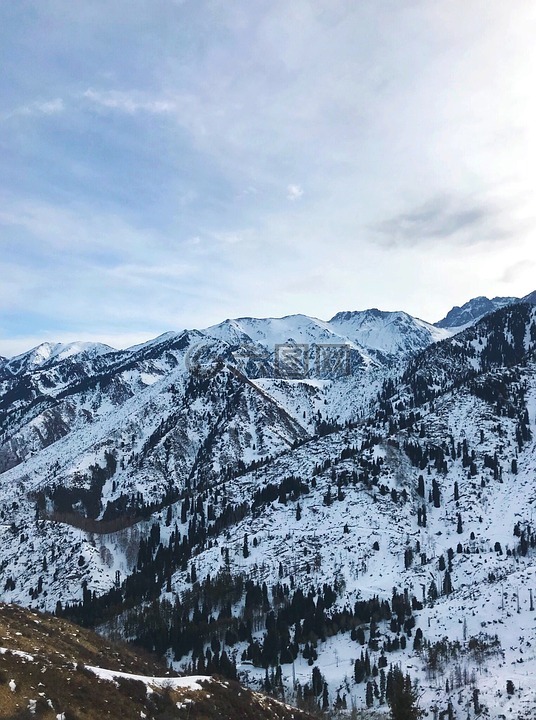 雪,山,山峰