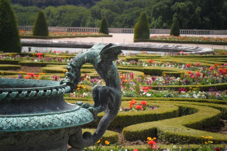 凡爾賽宮,花園,鮮花