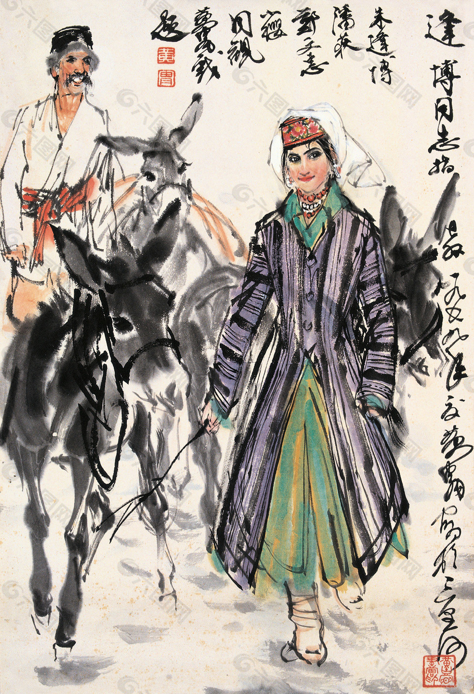 黃胄 水墨