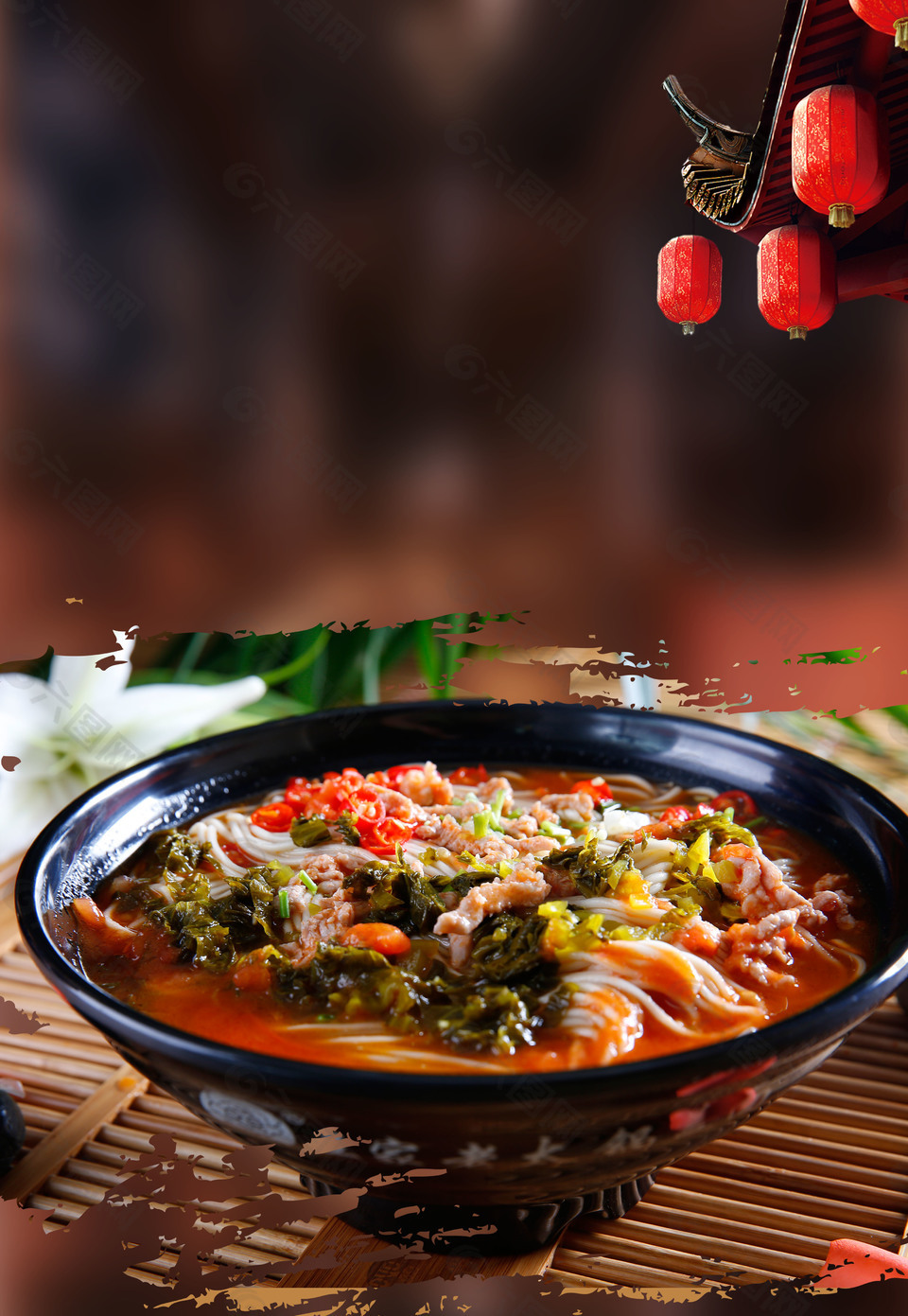 中國風(fēng)美食元素背景