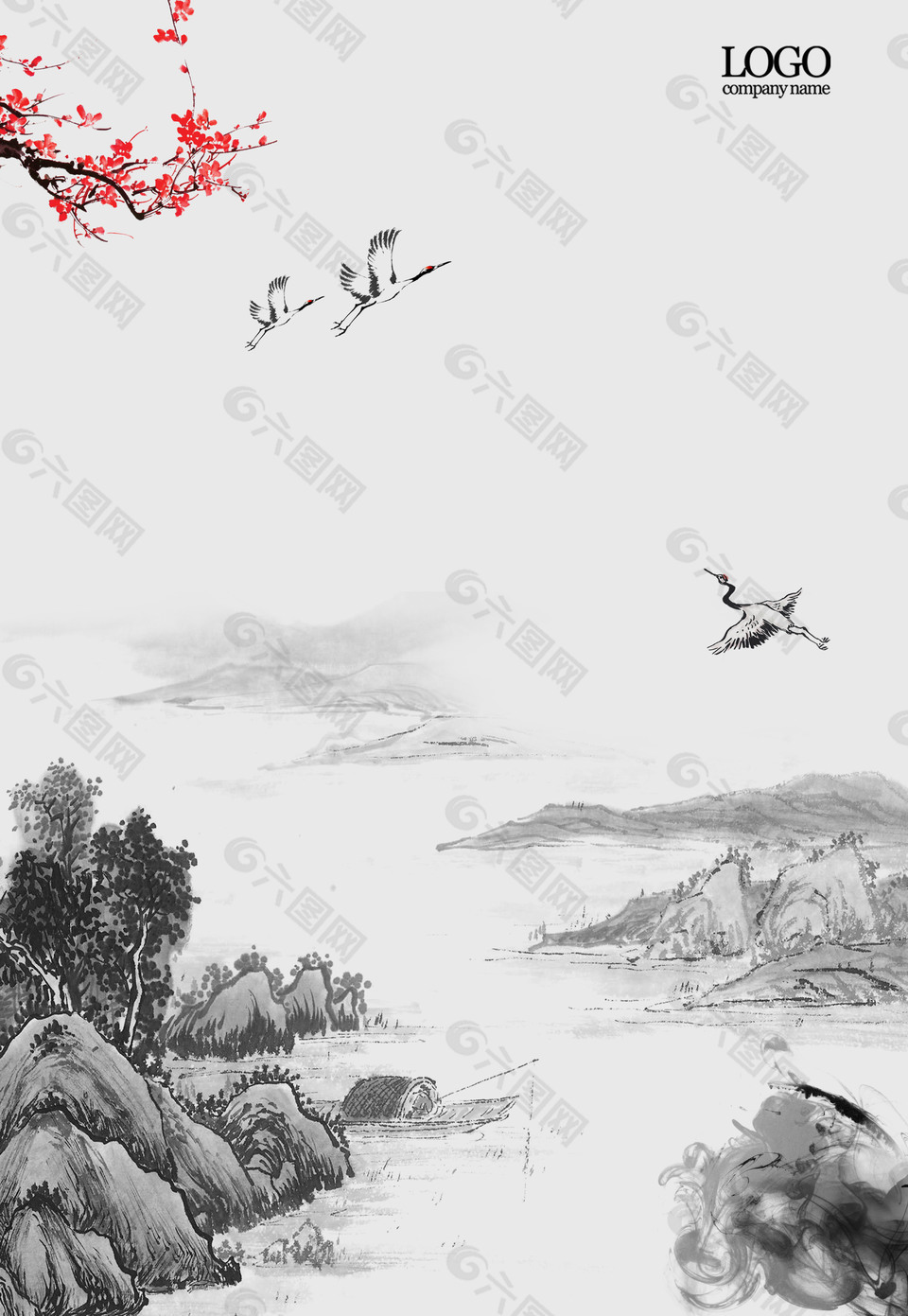 中国风水墨山水画背景背景素材免费下载(图片编号:)