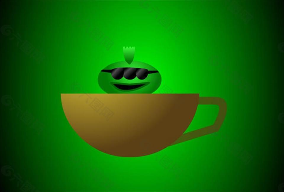 綠光茶杯