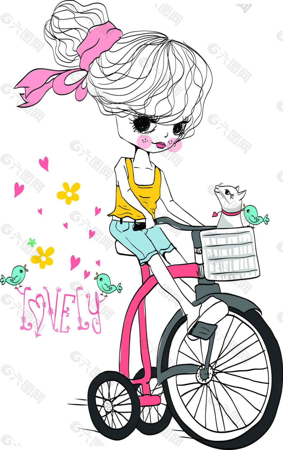騎自行車的女生
