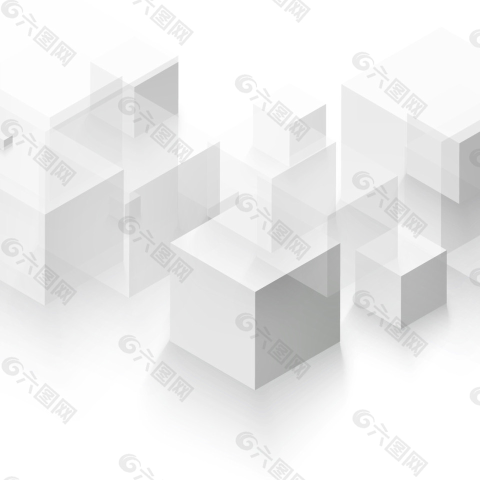 正立方體灰色矢量素材