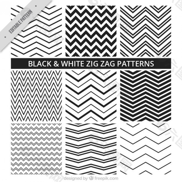 黑色和白色的鋸齒形圖案