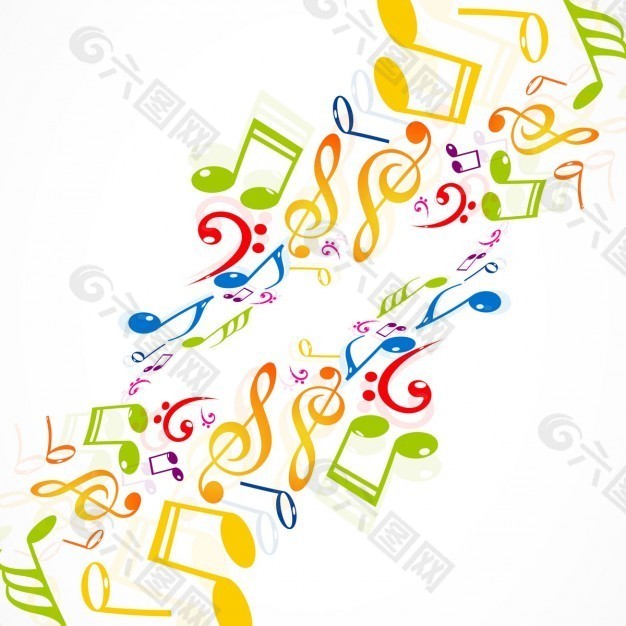 豐富多彩的音符背景