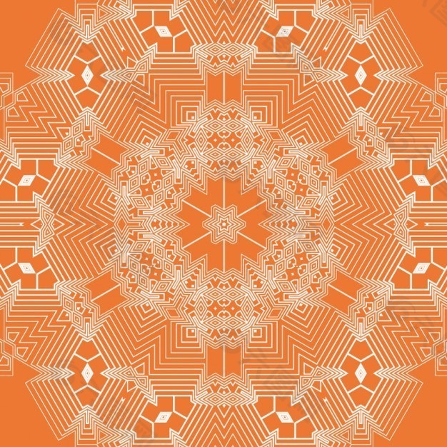 幾何橙色曼陀羅背景