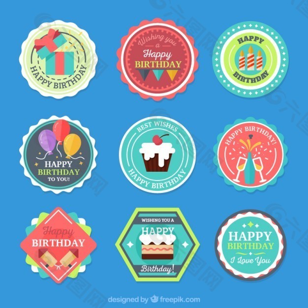 彩色生日标签收藏