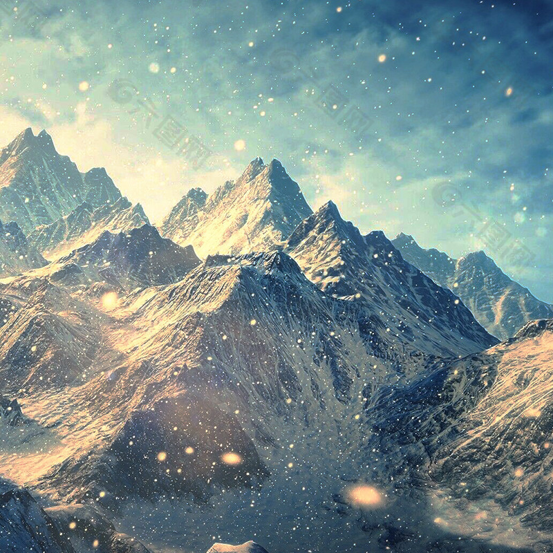 雪山素材模板