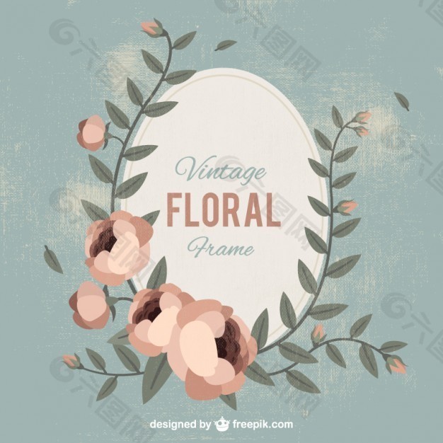復(fù)古風(fēng)格的橢圓形花框