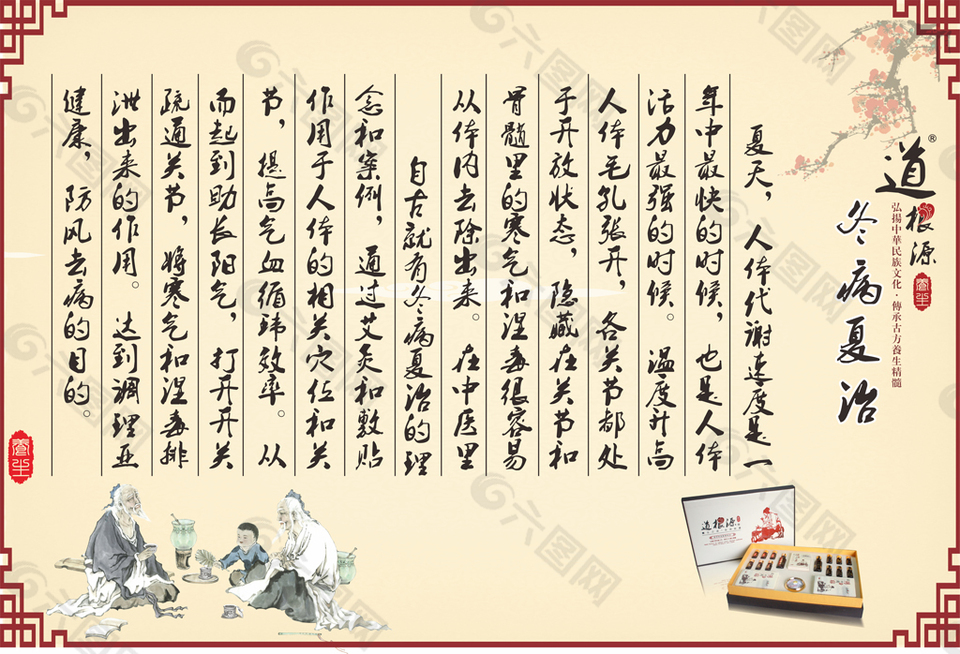 按摩展板CDR源文件 冬病夏治
