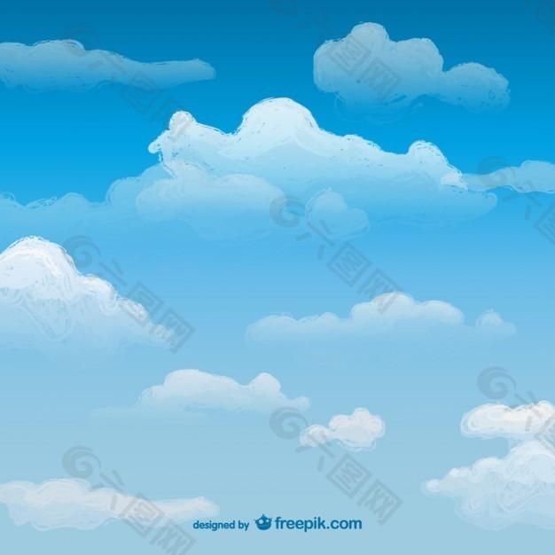 水彩画天空