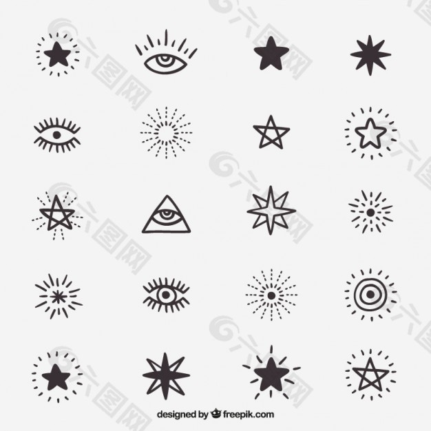 可爱的符号和星星画