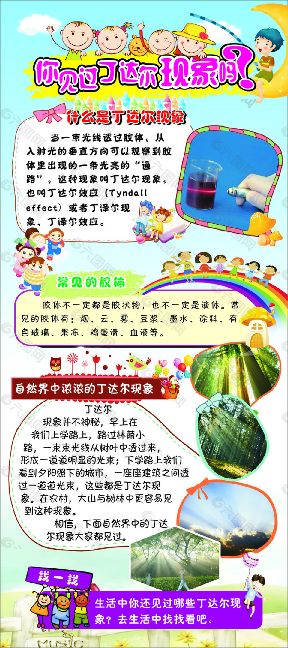 科普丁達(dá)爾現(xiàn)象展架
