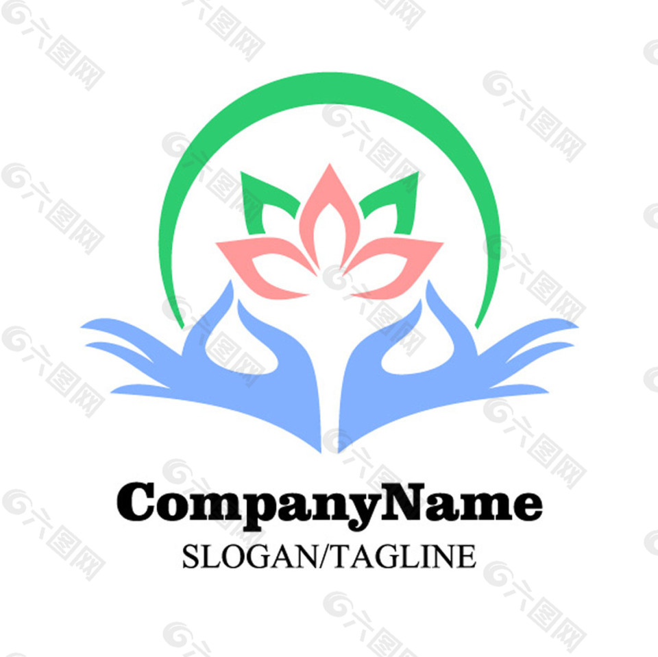 时尚瑜伽LOGO标志设计矢量素材,