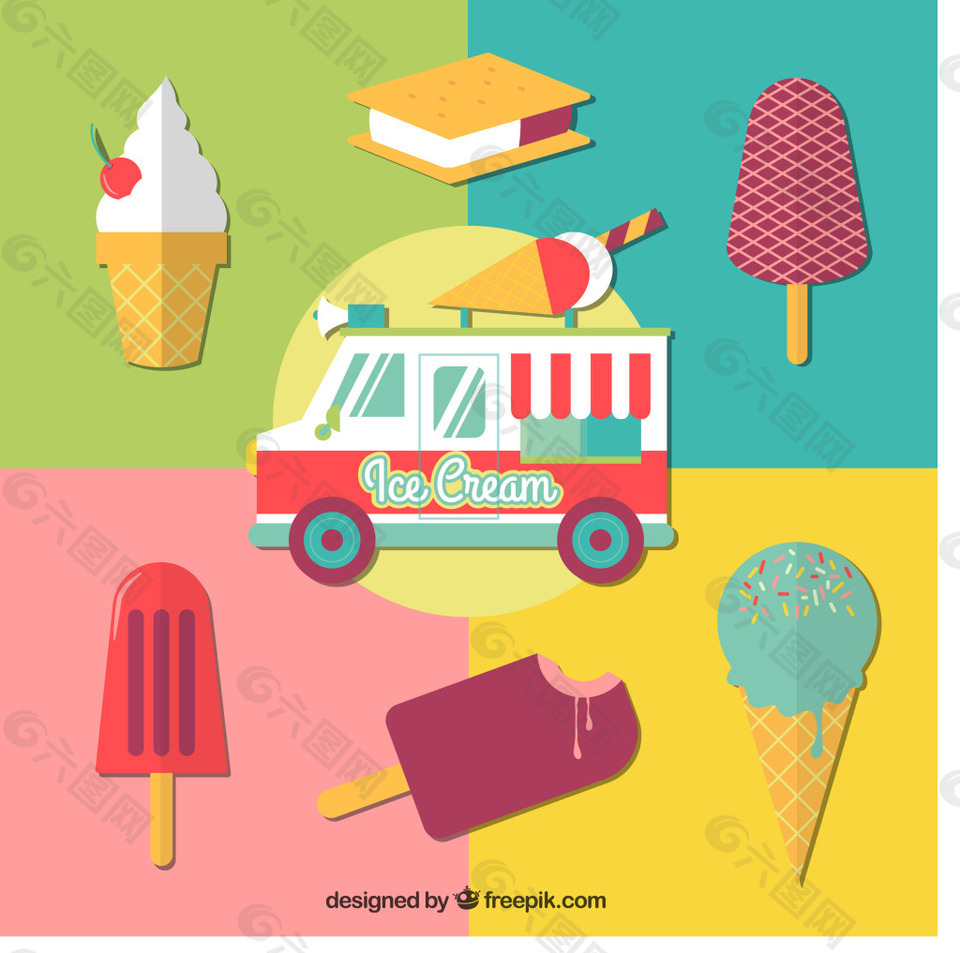 冰淇淋甜品车