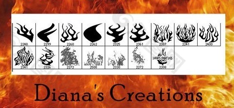 火苗紋飾、火焰花紋PS筆刷