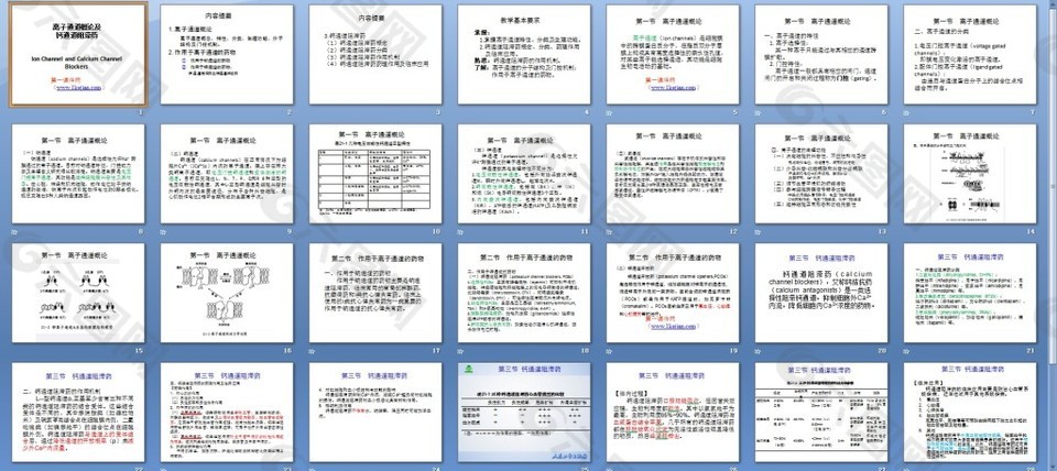 離子通道概論及鈣通道阻滯藥