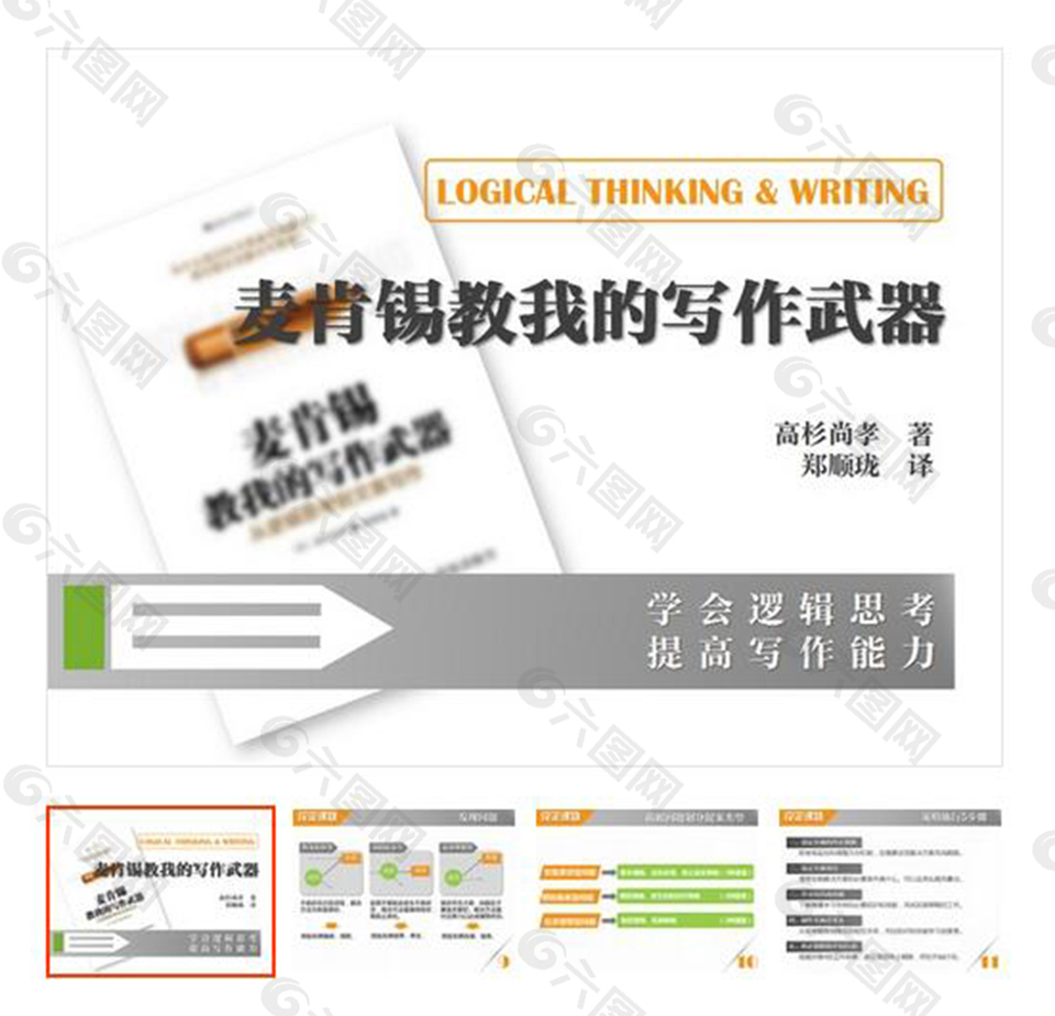綠色 橙色 讀書筆記ppt模板下載