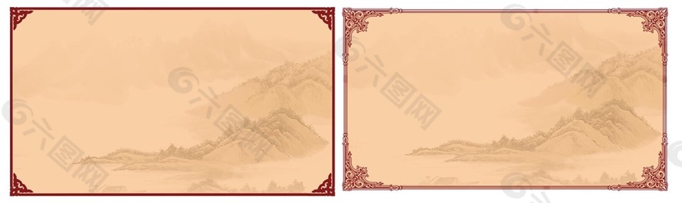中式花紋邊框圖案