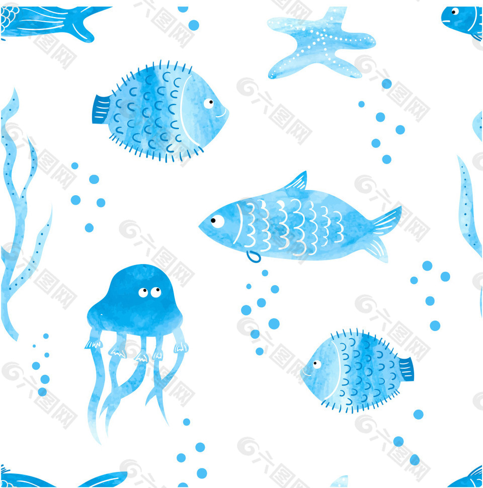 水墨海洋生物