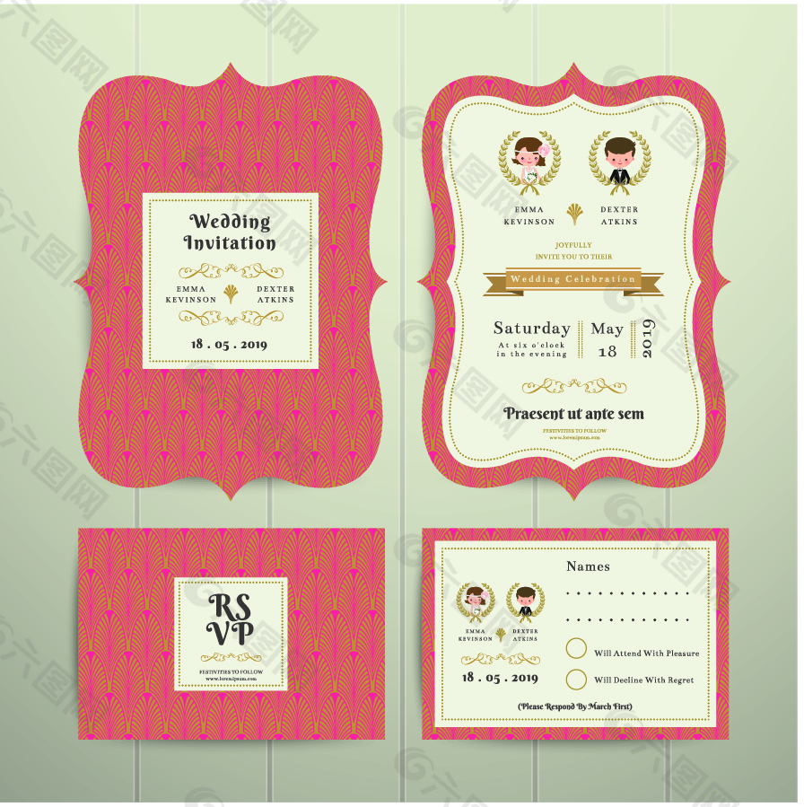 卡通結(jié)婚請貼