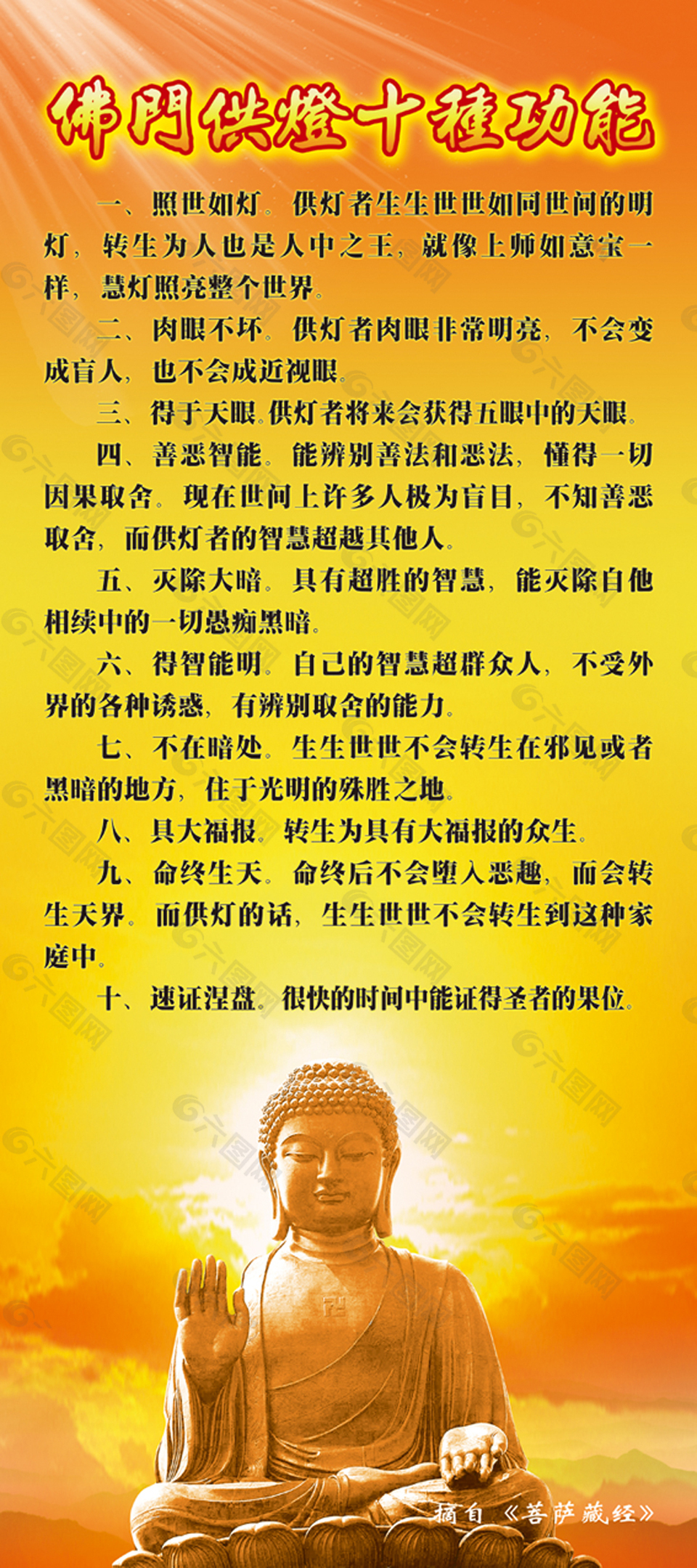 佛門供燈十種功能展架畫面