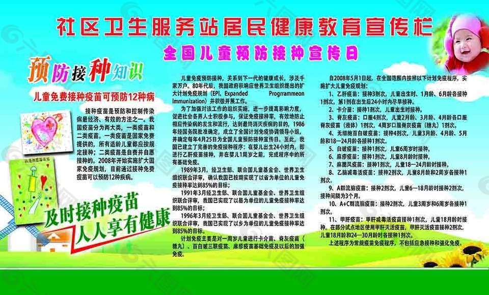 預防接種知識宣傳欄