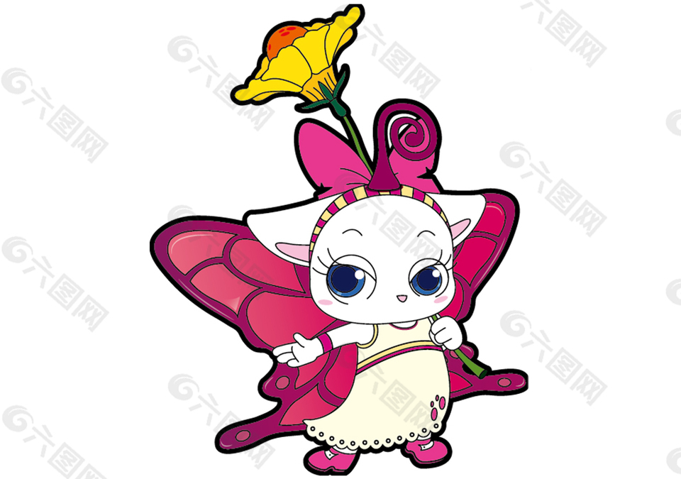 兒童繪畫 蝴蝶 花朵 卡通裝飾