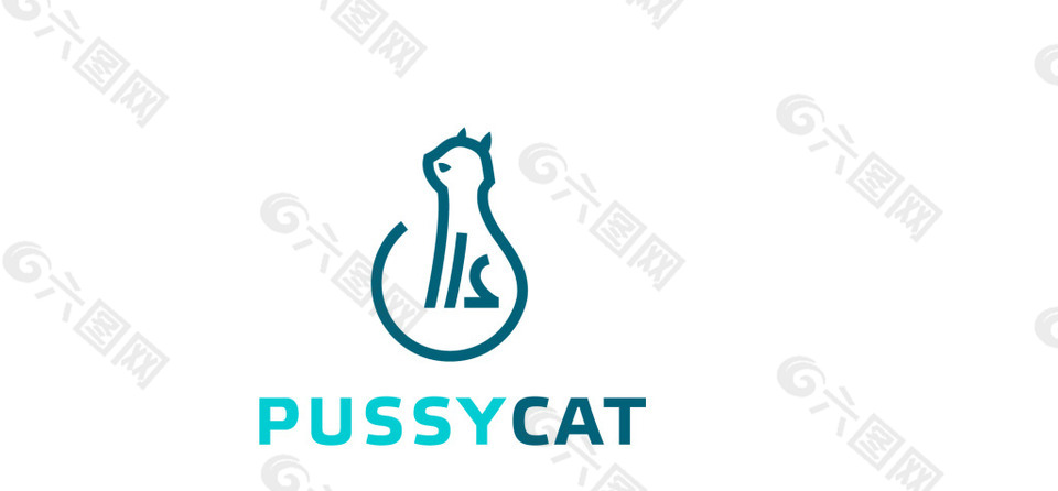 小猫线条logo