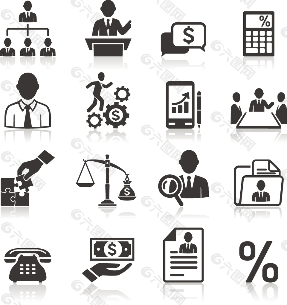 矢量的商务图标人物开会等