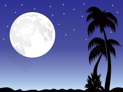 浪漫月光夜景