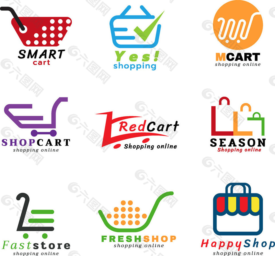 創(chuàng)意購物車logo設(shè)計圖片