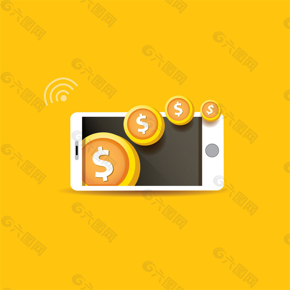 白色手機(jī)中的金幣圖片