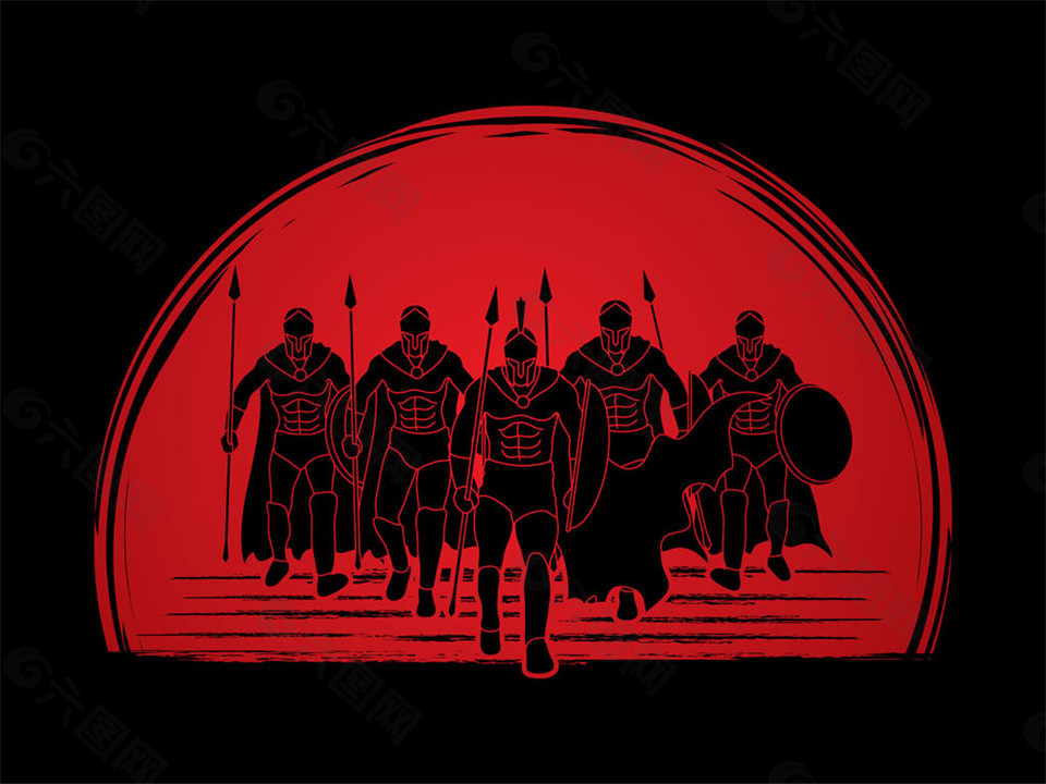 一群古代武士圖片