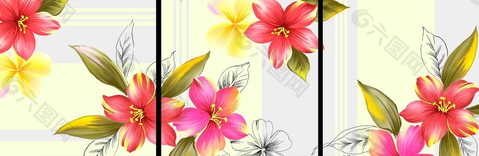 花朵三聯(lián)畫