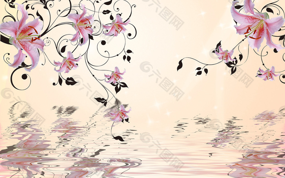 花卉裝飾背景墻