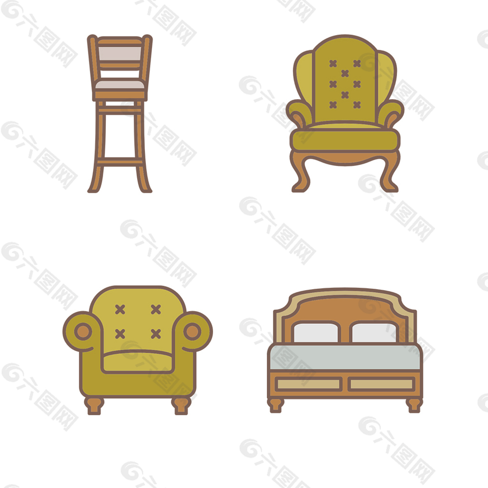 可爱家具icon图标