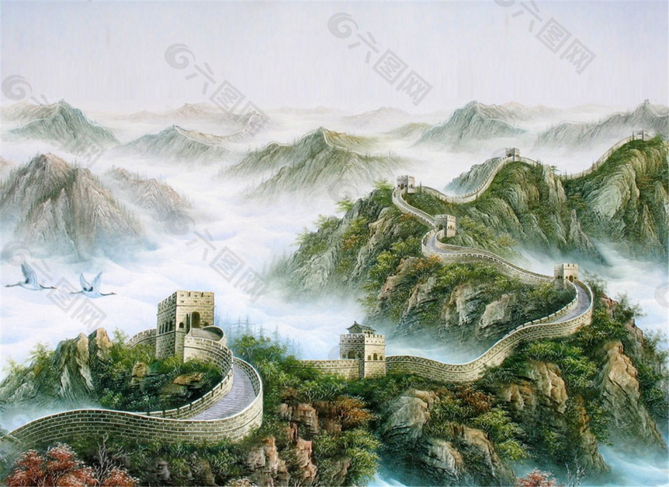万里长城风景装饰画
