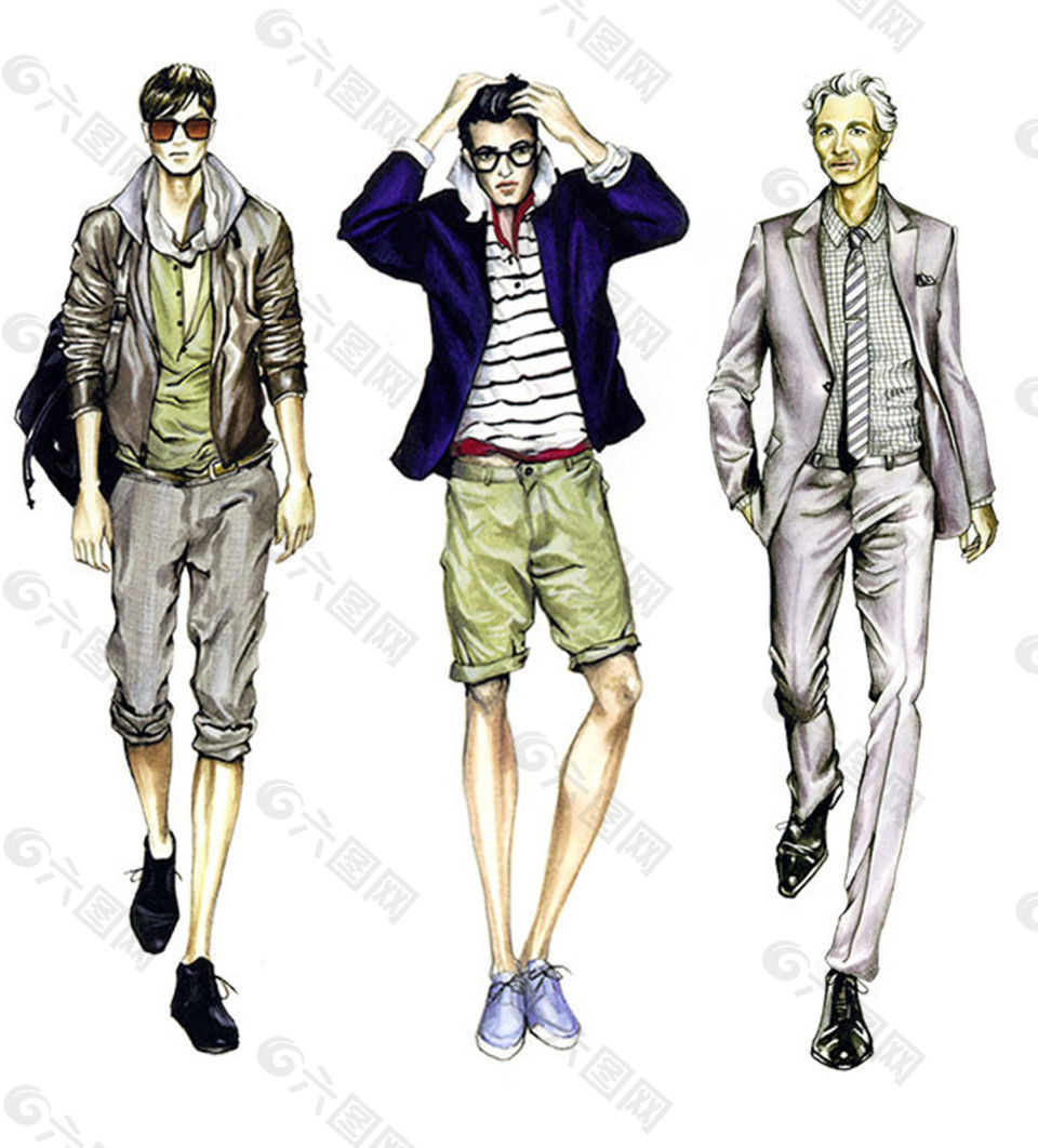 3款不同風(fēng)格男裝設(shè)計圖
