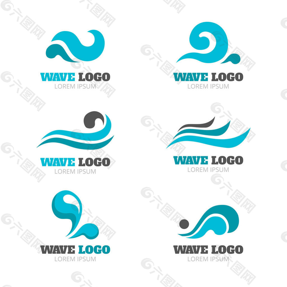 创意波浪形标志logo矢量素材