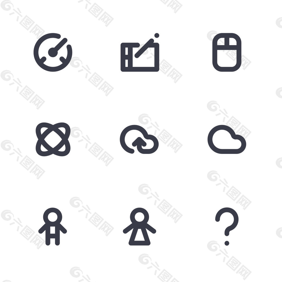 商務(wù)辦公簡(jiǎn)潔矢量icon
