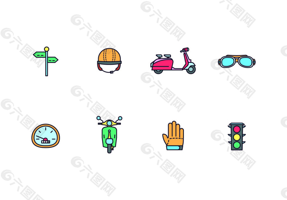 摩托車車手圖標(biāo)ICONS