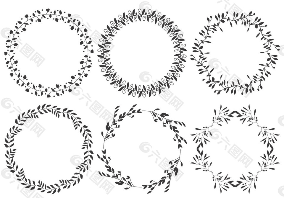 手繪花卉花環(huán)