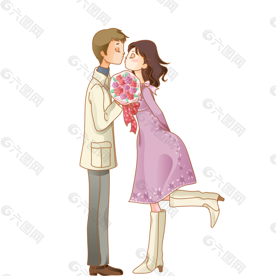 男孩女孩花朵